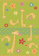 Овальный ковер детский FUNKY Giraffe a lime