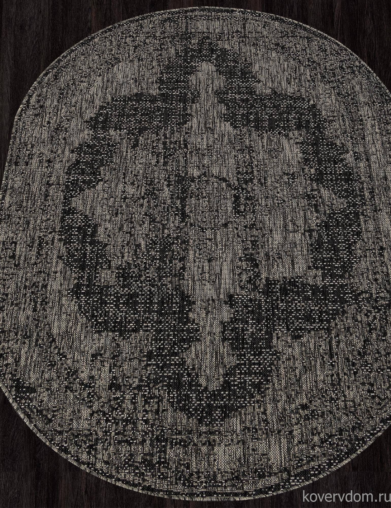 Ковер-циновка KAIR S129 BLACK-GRAY Овал