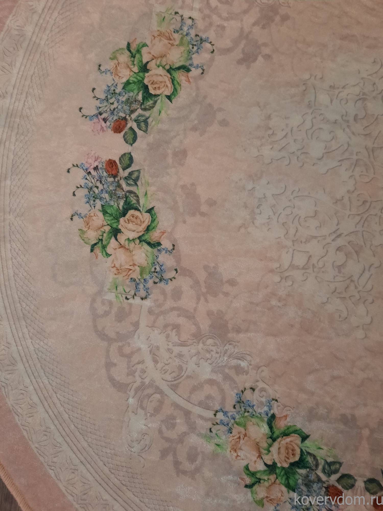 Ковер с цветами Decovilla 21005.101 ADA Розовый Круг