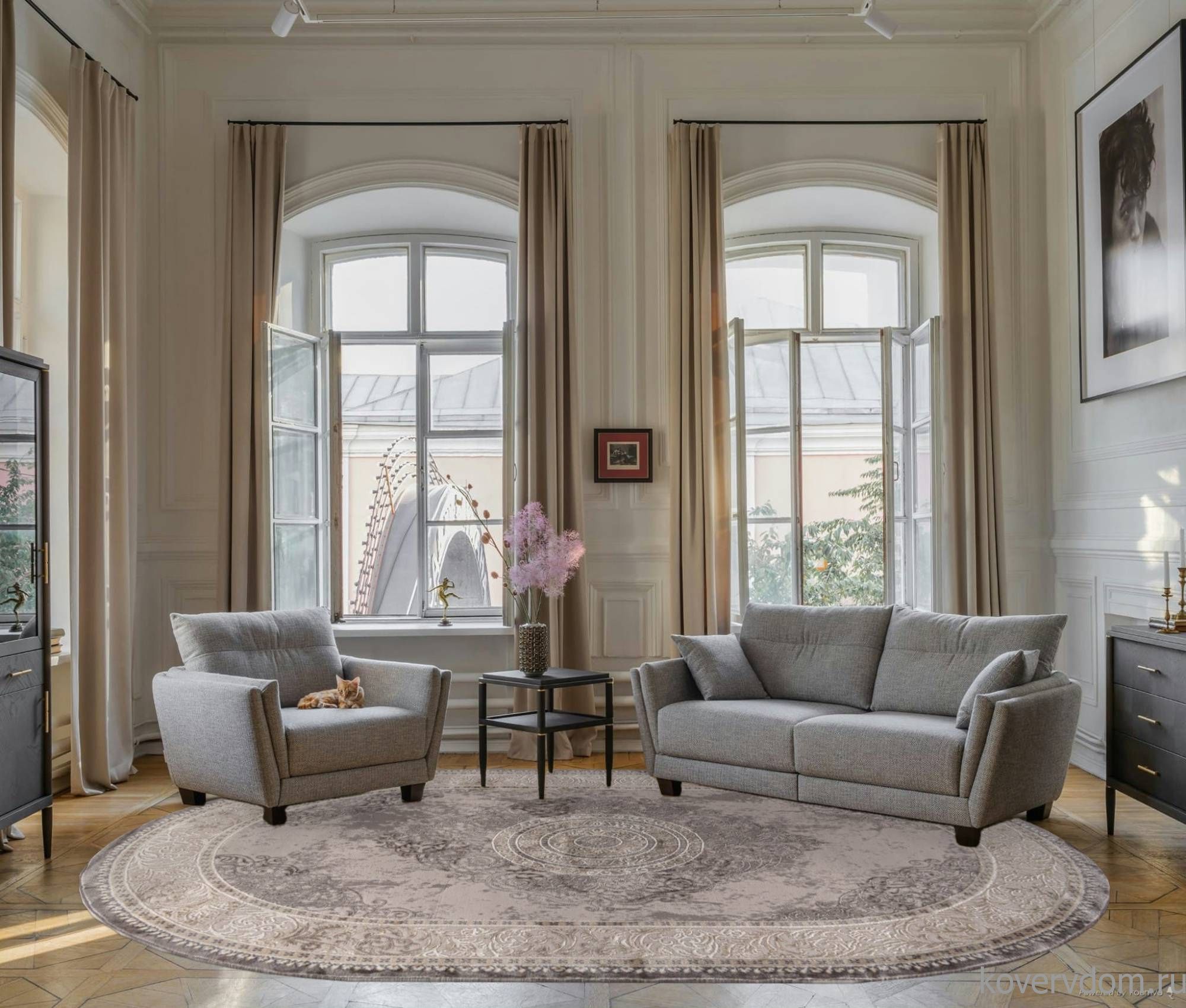 Ковер LUCCI P0540 L.GRAY / L.GRAY Овал