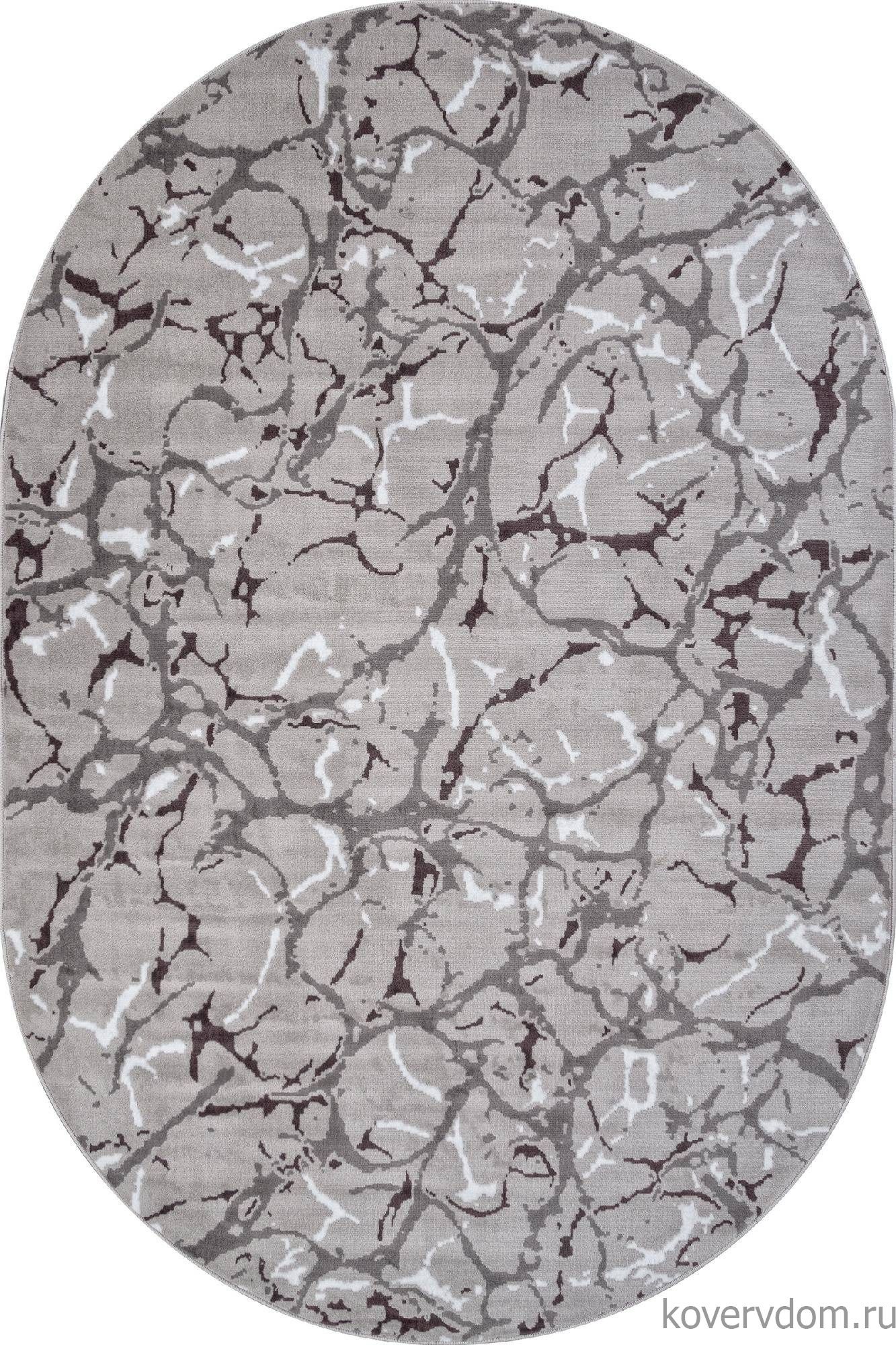 Ковер SILVER-A F389 GRAY Овал