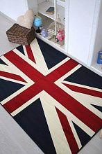 Ковер белый Британский флаг темно-синий