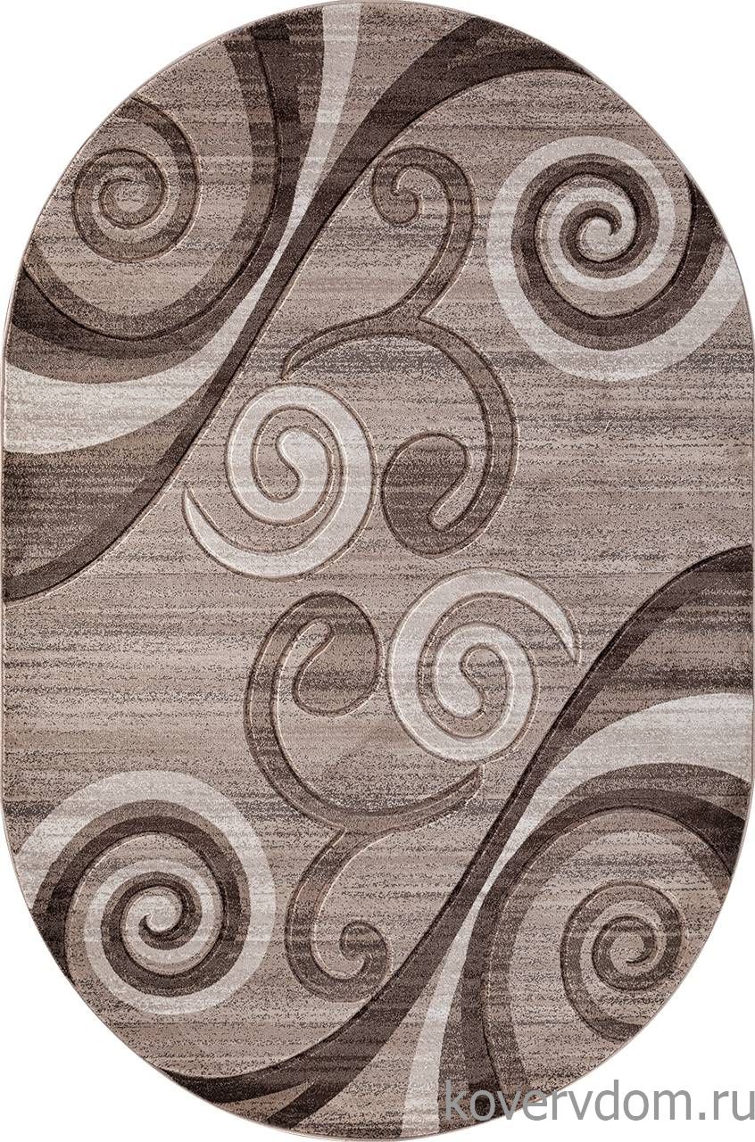 Ковер MEGA CARVING D263 LIGHT BEIGE Овал